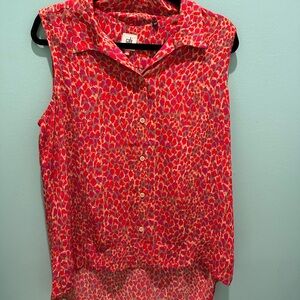 Cabi Red Sleeveless Blouse